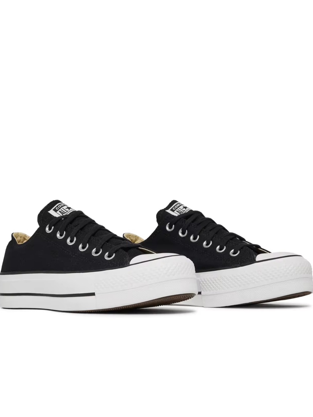 Converse Black Low-Top Platform Sneakers with White Sole